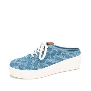 Yellow Box sneakers Elvy slip ons backless in blue SZ 9.5 Worn once like new